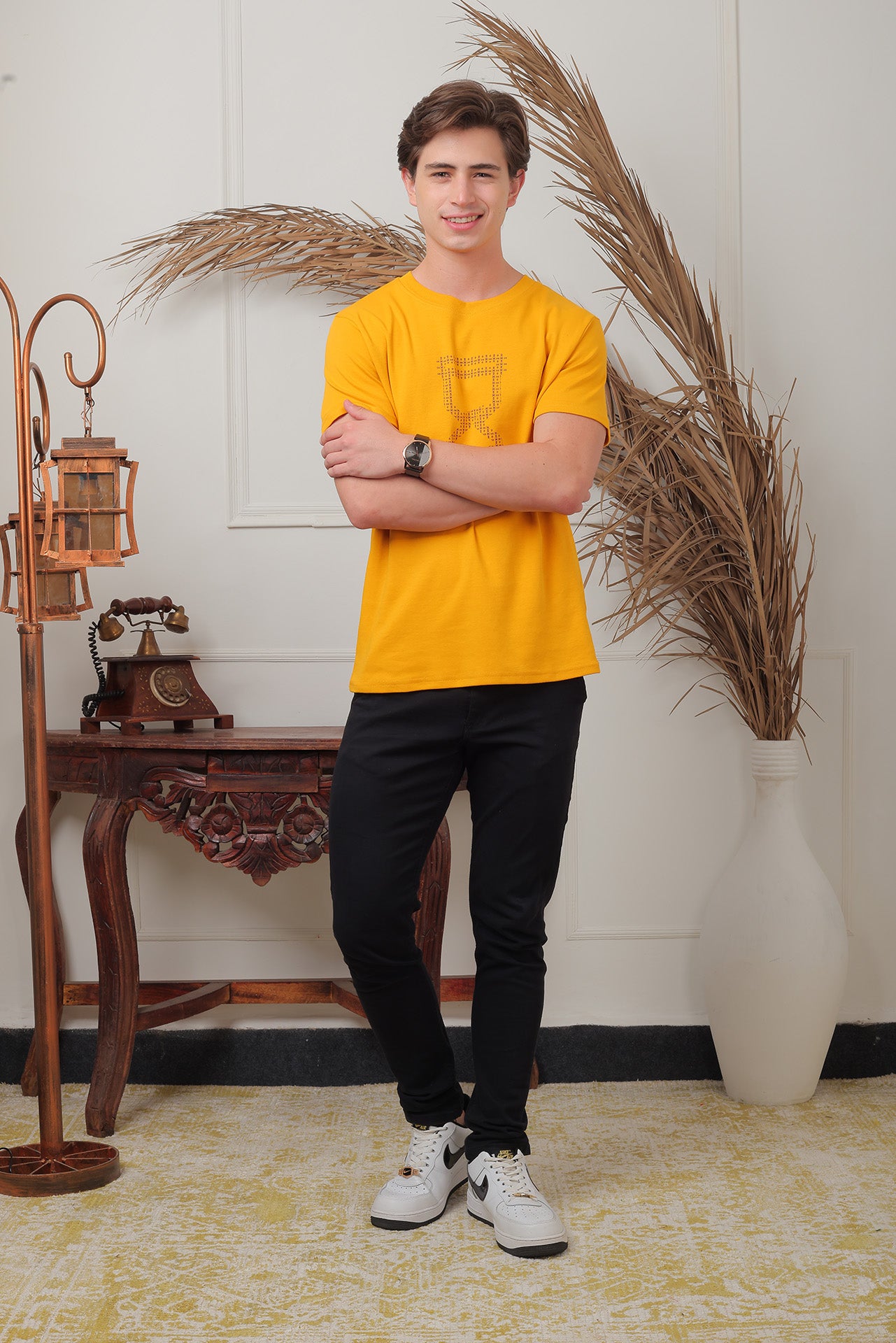 Yellow Kanwills Sandglass printed | Regulat Fit
