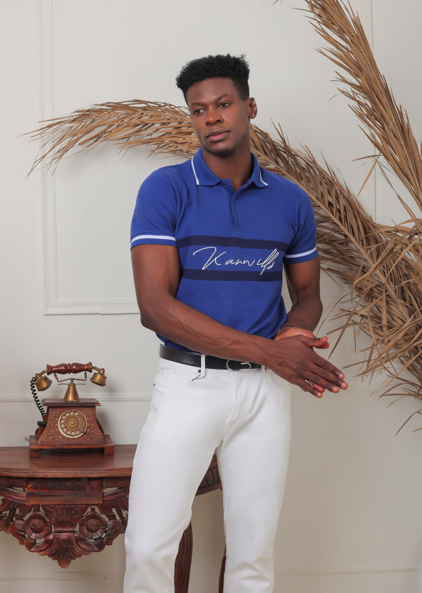 BW Blue Racked Joint Kanwills | Slim Fit Polo