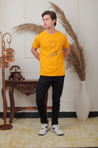 Yellow Kanwills Sandglass printed  | Regulat Fit