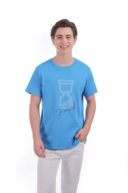 Blue Kanwills Sandglass printed T-shirt