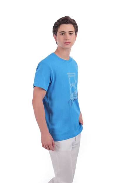 Blue Kanwills Sandglass printed T-shirt