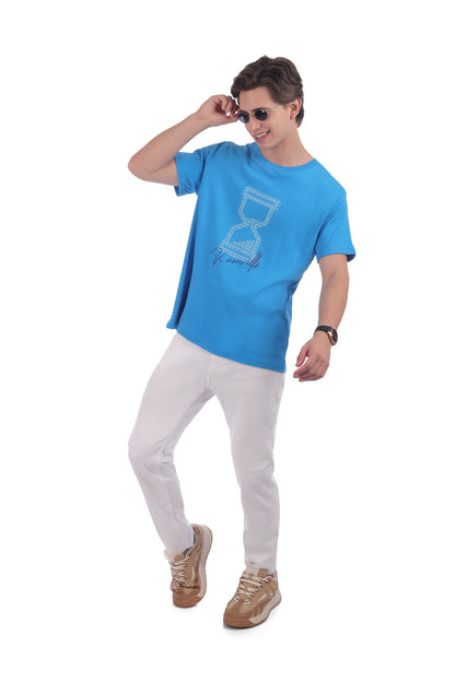 Blue Kanwills Sandglass printed T-shirt